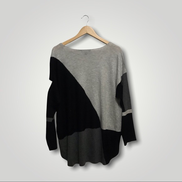 INC International Concepts Plus Colorblocked Shirttail Sweater - Picture 4 of 7